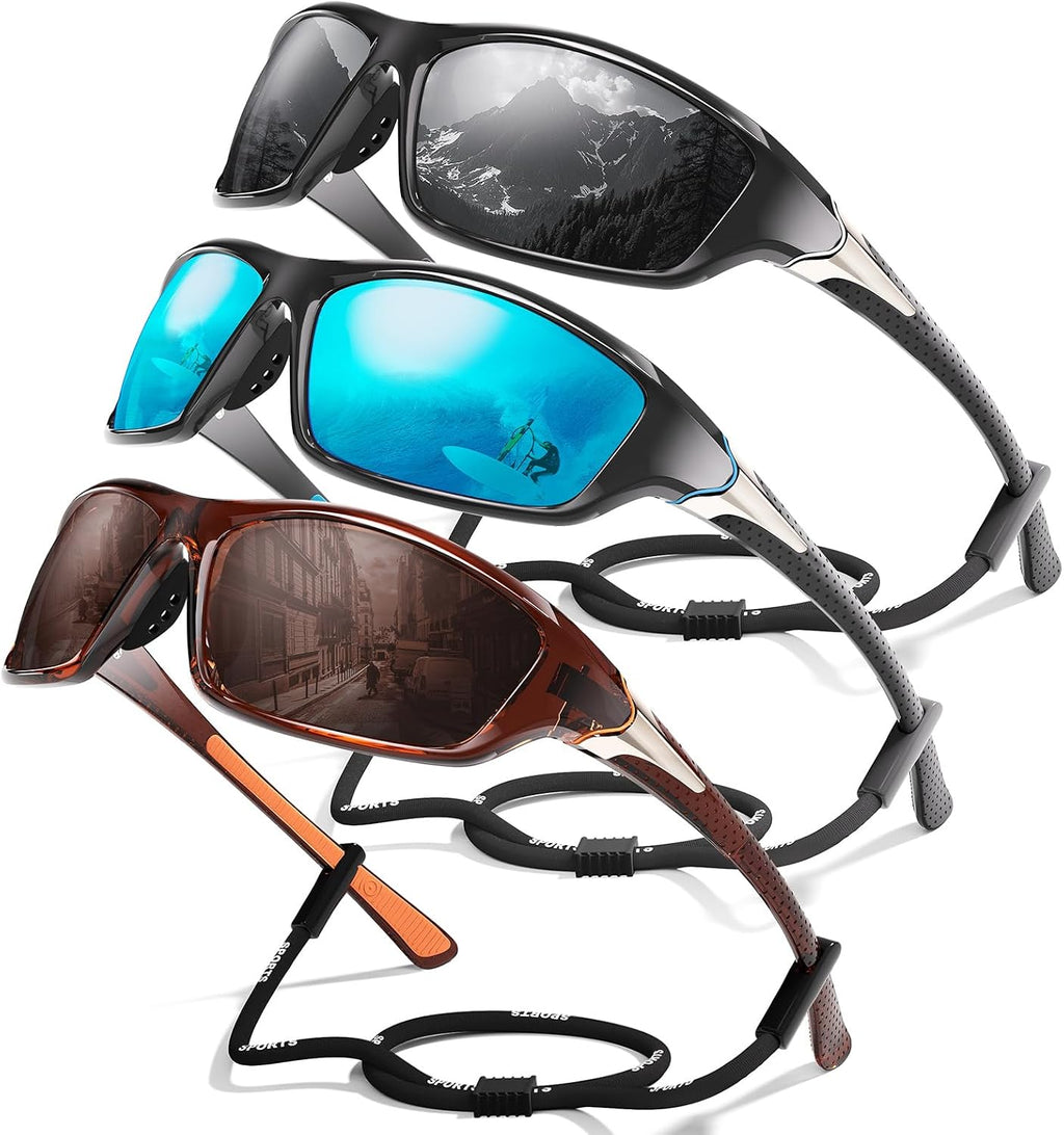 Polarized Sports Wrap Around Sunglasses Men Fishing Running Golf
