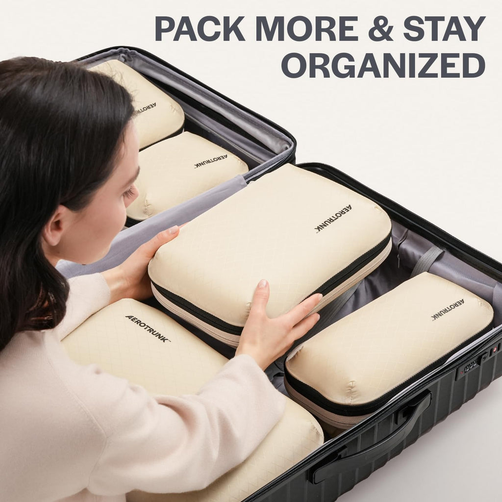 Aerotrunk Ultralight Compression Packing Cubes for Travel, 6-Pack, Grey