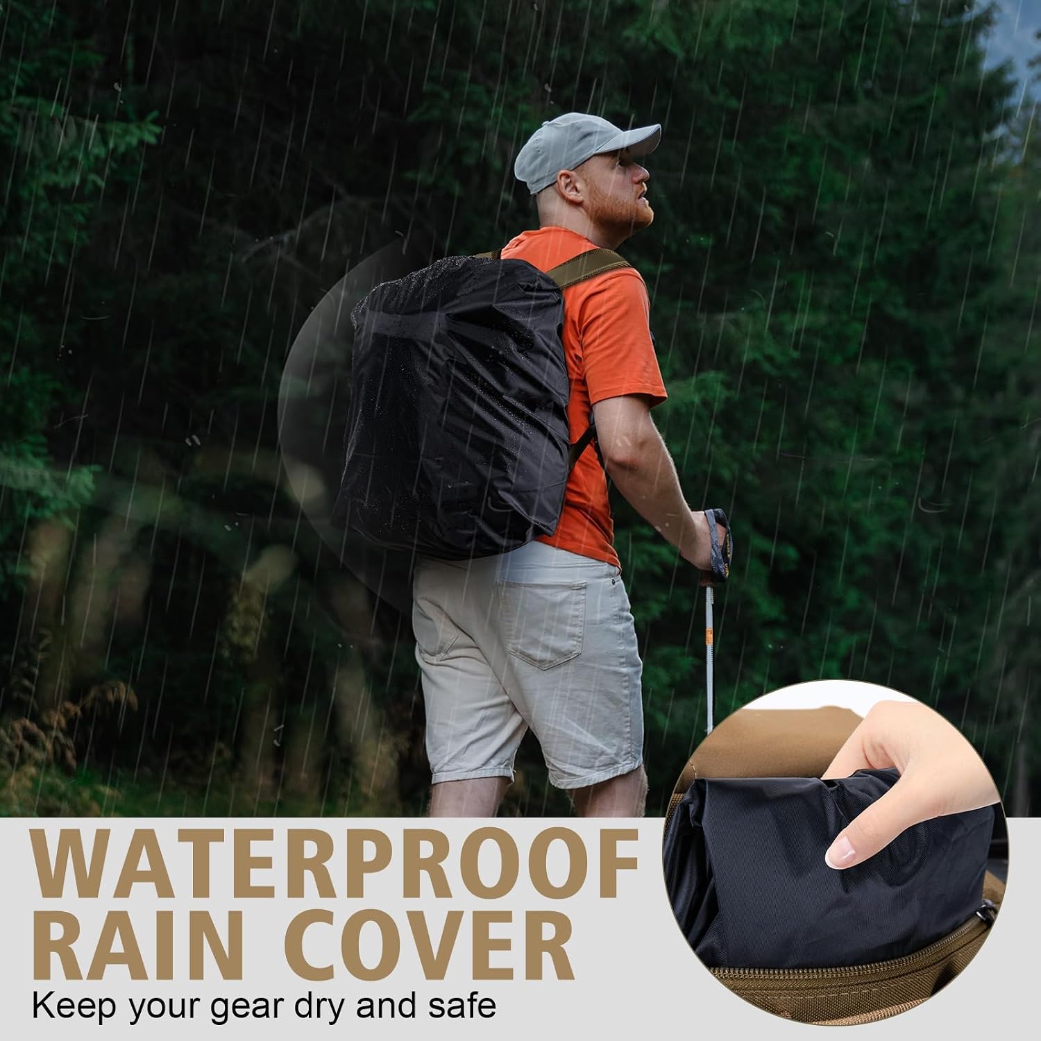 Goture Fishing Tackle Backpack with 2 Rod Holders & Rain Cover