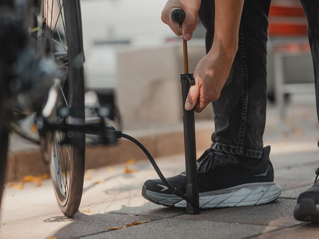 Topeak Road Morph Bike Pump – Portable Mini Floor Pump with Gauge, Fits Presta, Schrader & Dunlop Valves, 140 PSI Max, Aluminum Barrel, Fold-Out Foot Pad, Flexible Hose & Mount Bracket, Lightweight