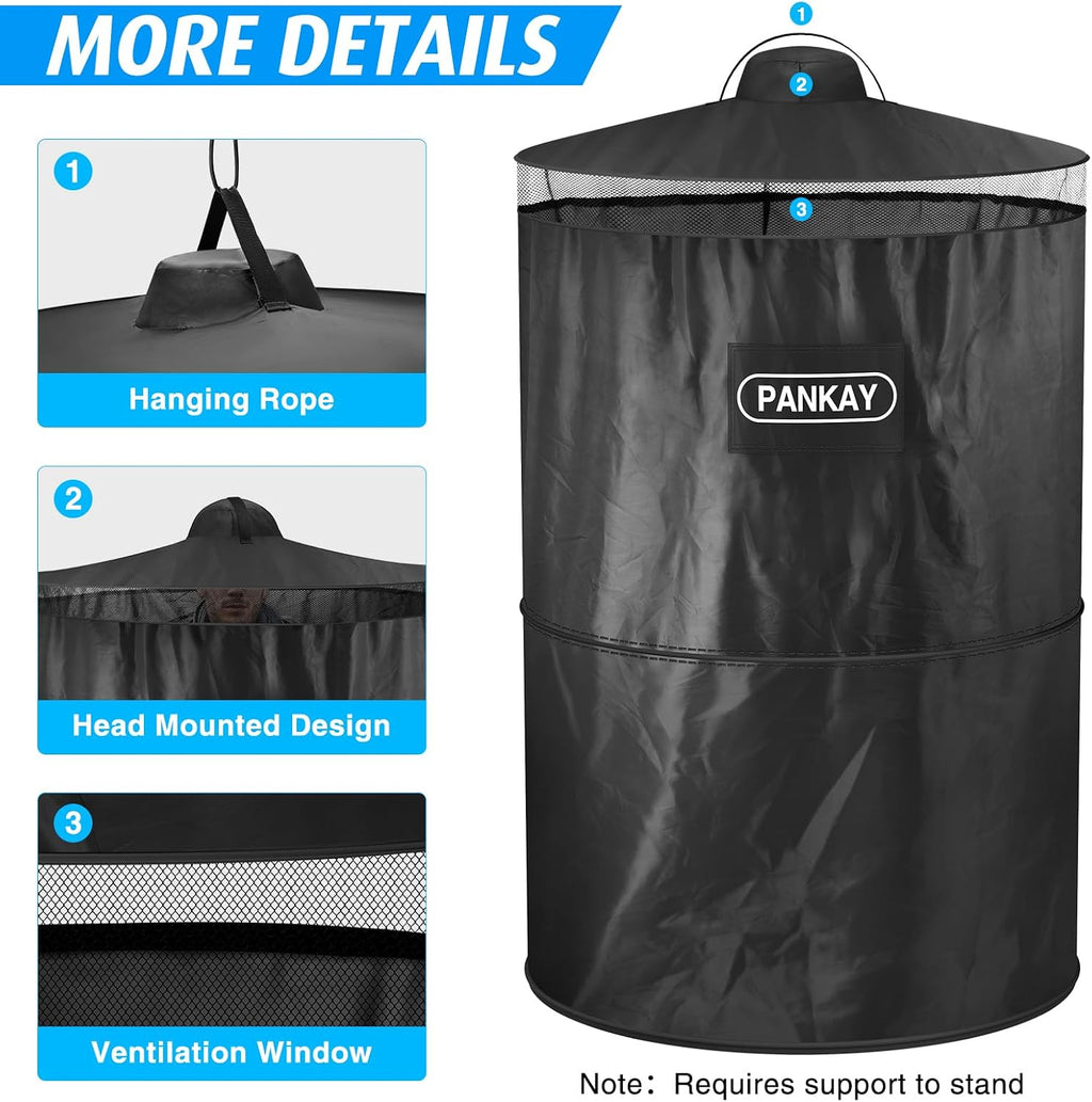PANKAY Pop Up Privacy Tent, Portable Outdoor Camping Bathroom Toilet Tent, Collapsible Shelter for Camping & Emergency – Lightweight & Sturdy, Easy Set Up, Foldable - with Carry Bag