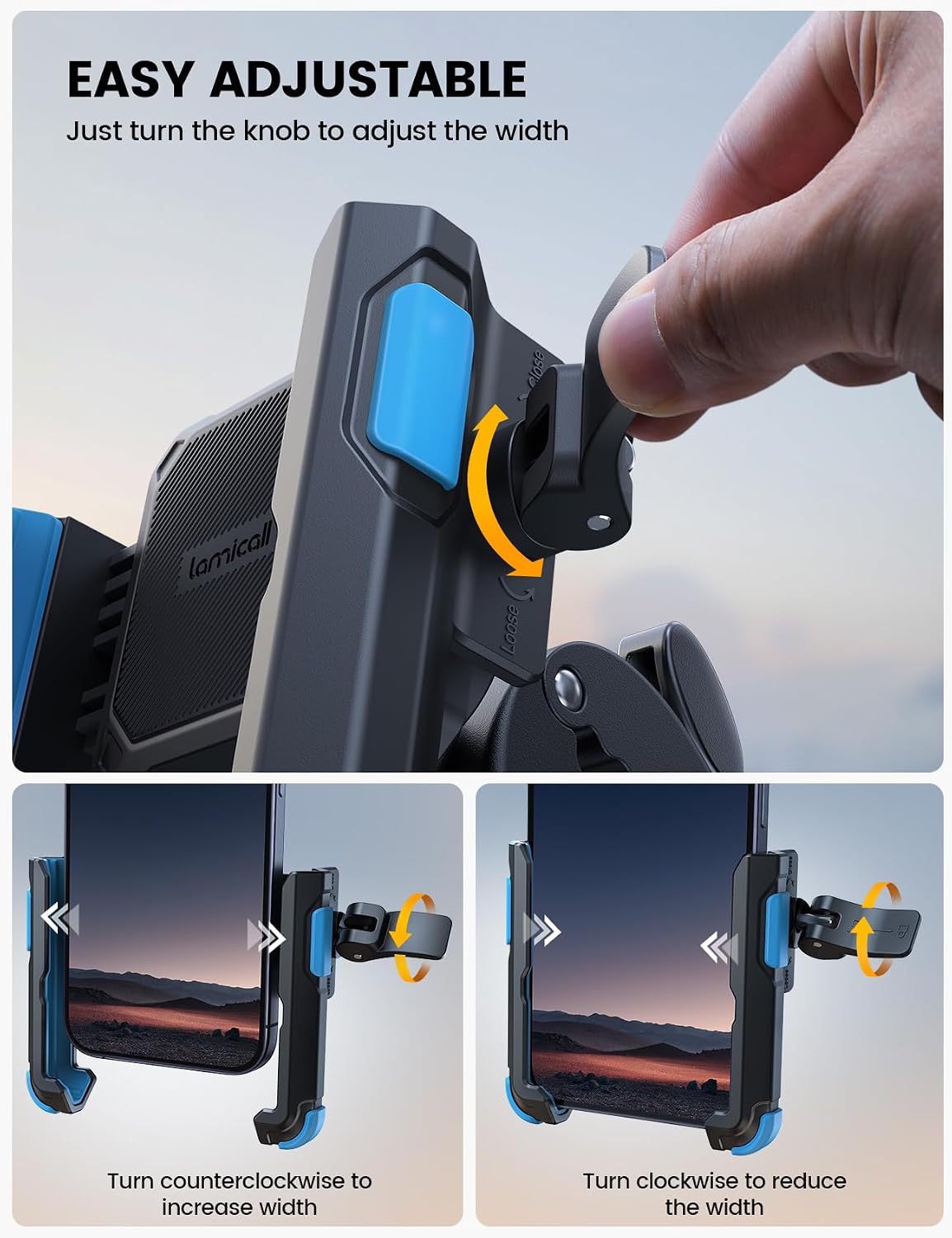 Lamicall Motorcycle Bike Phone Mount, 1s Lock Bike Phone Holder