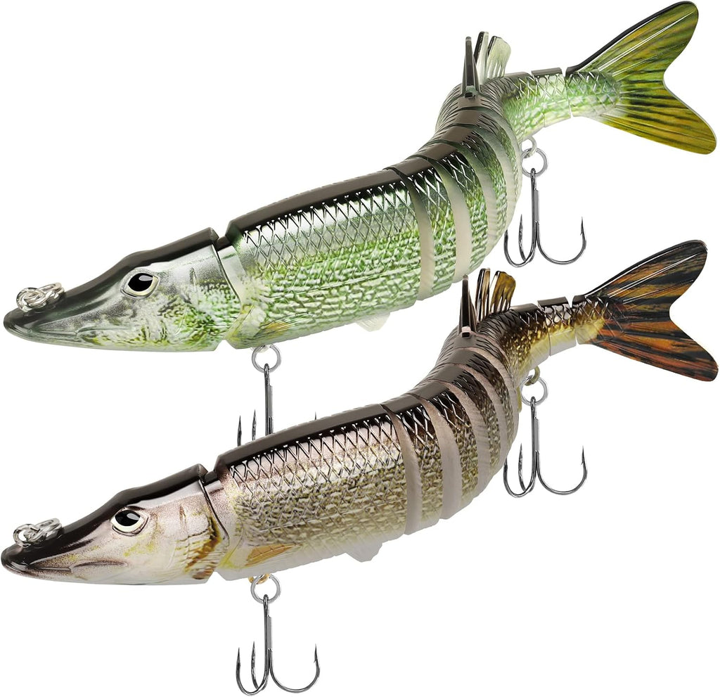 TRUSCEND Swimmax Easy Catch Fishing Lures with BKK Hooks, Wiggling, Vibrating, Rattling and Gurgling for More Bite, Heavy-Duty Dyneema Fiber Jointed Swimbaits for Bass, Trout, Walleye, Crappie, Pike
