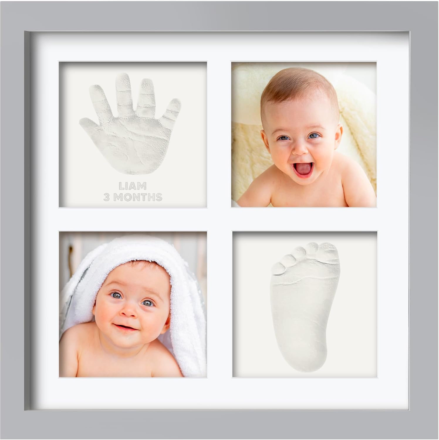 KeaBabies Baby Hand and Footprint Kit, Baby Footprint Kit (Cloud Gray)