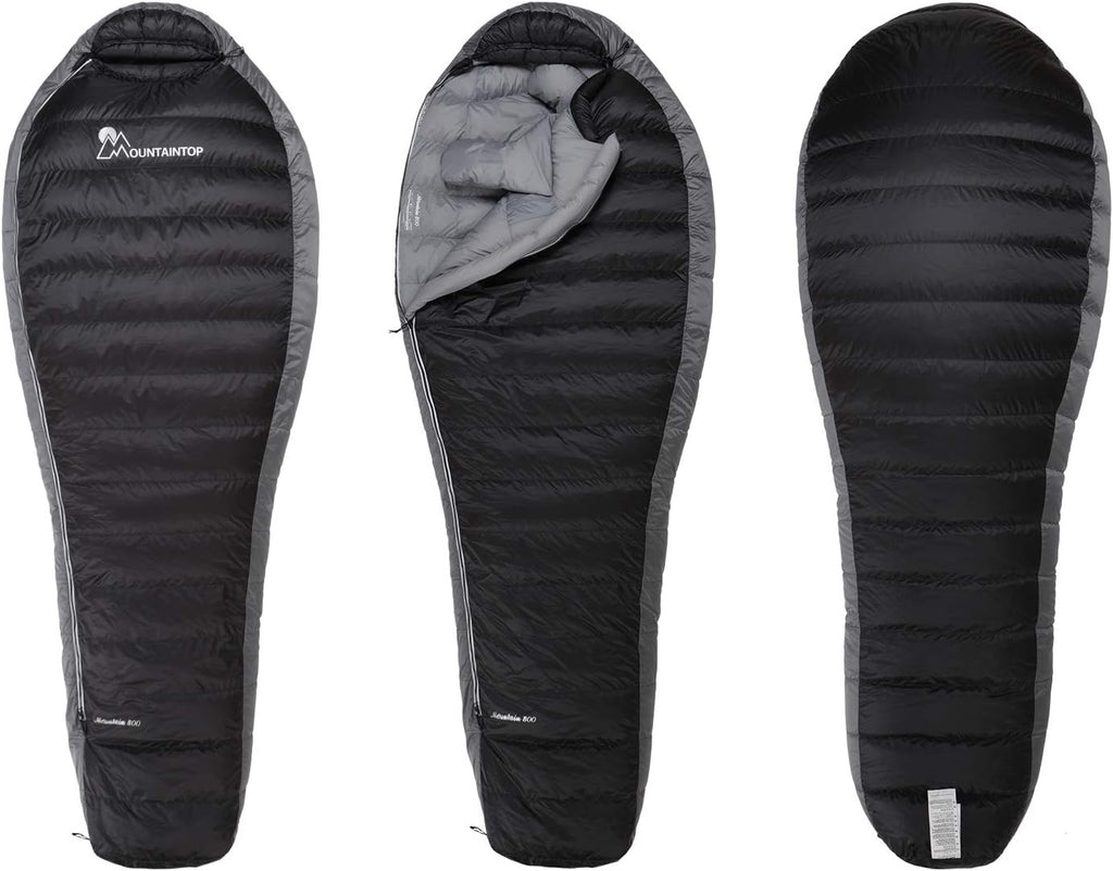 Mountaintop Down Sleeping Bag, 15F 650 Fill Power - Ultralight Compact Portable Hiking Camping Sleeping Bag with Compression Sack for Adults, Teens