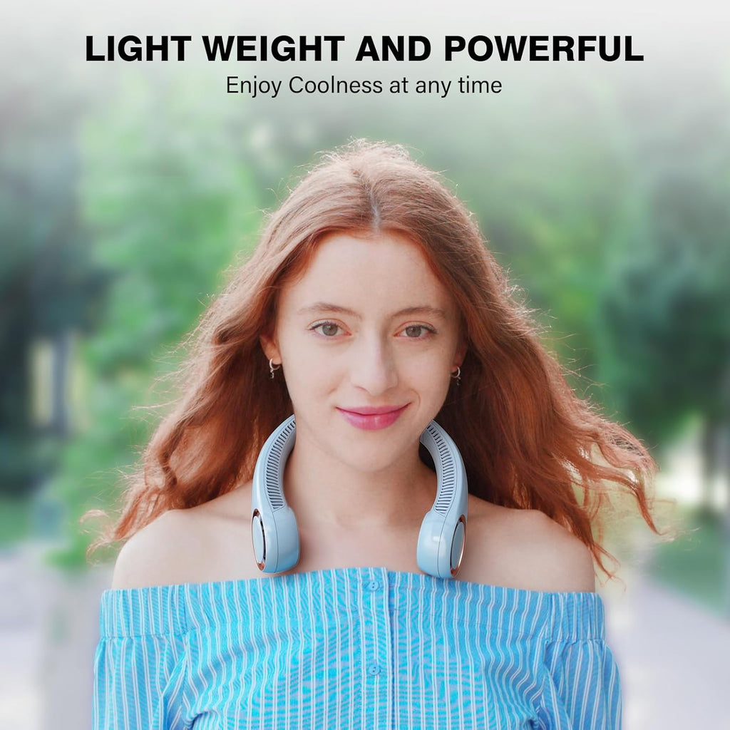 Morelax Neck Fan, USB Rechargeable Personal Fan,Hand Free Bladeless Portable Fans,4000 mAh, 3 Speeds,72 Air Faster softer 360° Cooling, Ultra Quiet,Gift Suitable for Home, Office, Travel, Sports
