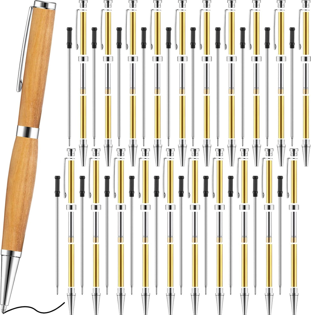 Colarr 20 Pcs 7mm Slimline Twist Pen Kit with Refill Wood, Assorted Color