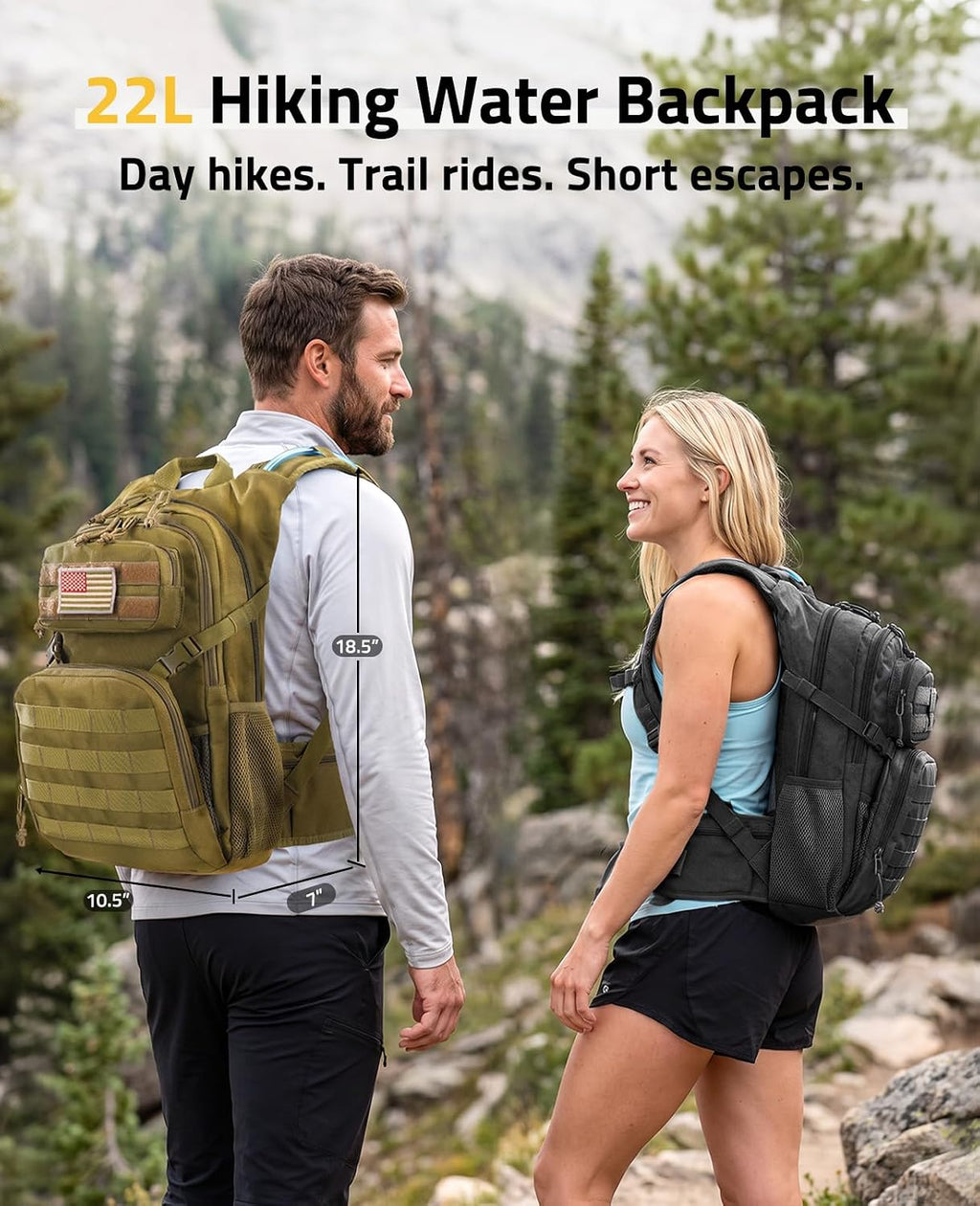 CVLIFE Tactical Hydration Hiking Water Backpack with 3L Water Bladder