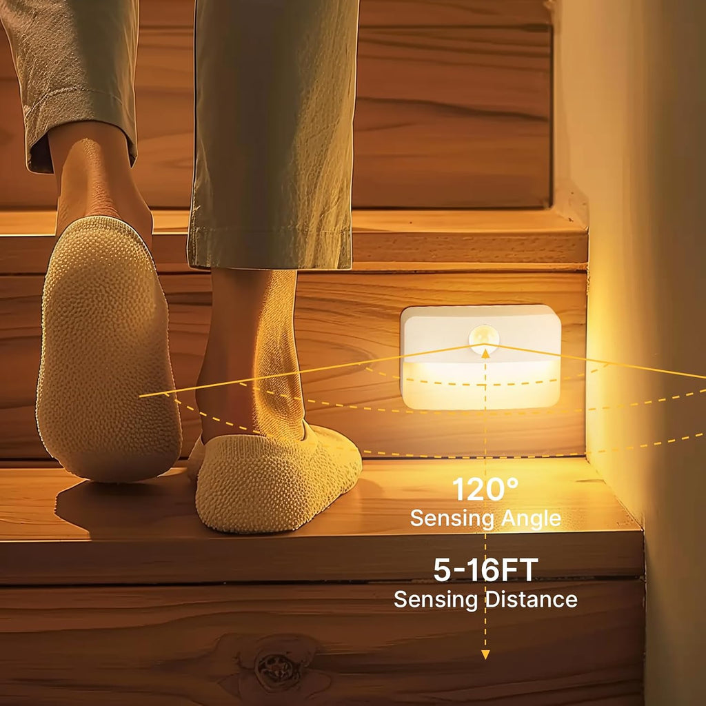 8 Pack Motion Sensor Stair Light Indoor, Battery Operated Night Lights
