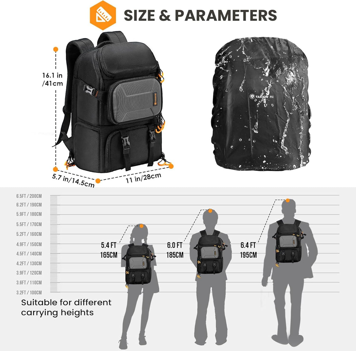 TARION Professional Camera Backpack for Photographers Medium 15L PBL