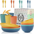 Homienly Wheat Straw Plates and Bowls Sets Unbreakable Dinnerware Set 20 PCS Dish Set for Camping, Party, Picnic Microwave and Dishwasher Safe Kitchen Dinner Set Apartment Essentials (Multicolor)