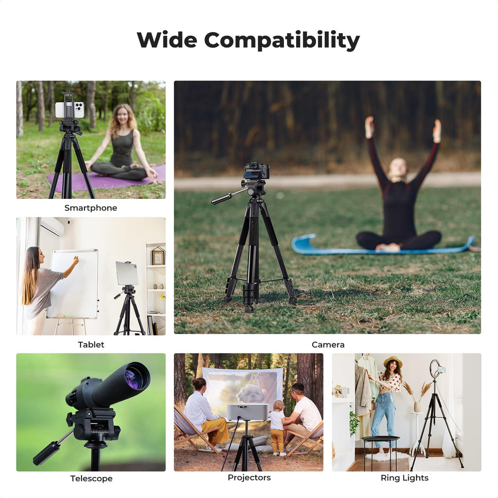 K&F CONCEPT 68" Camera Tripod Lightweight Portable DSLR Tripods