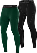 Roadbox 2 Pack Men's Compression Pants, Quick Dry Running Tights Leggings