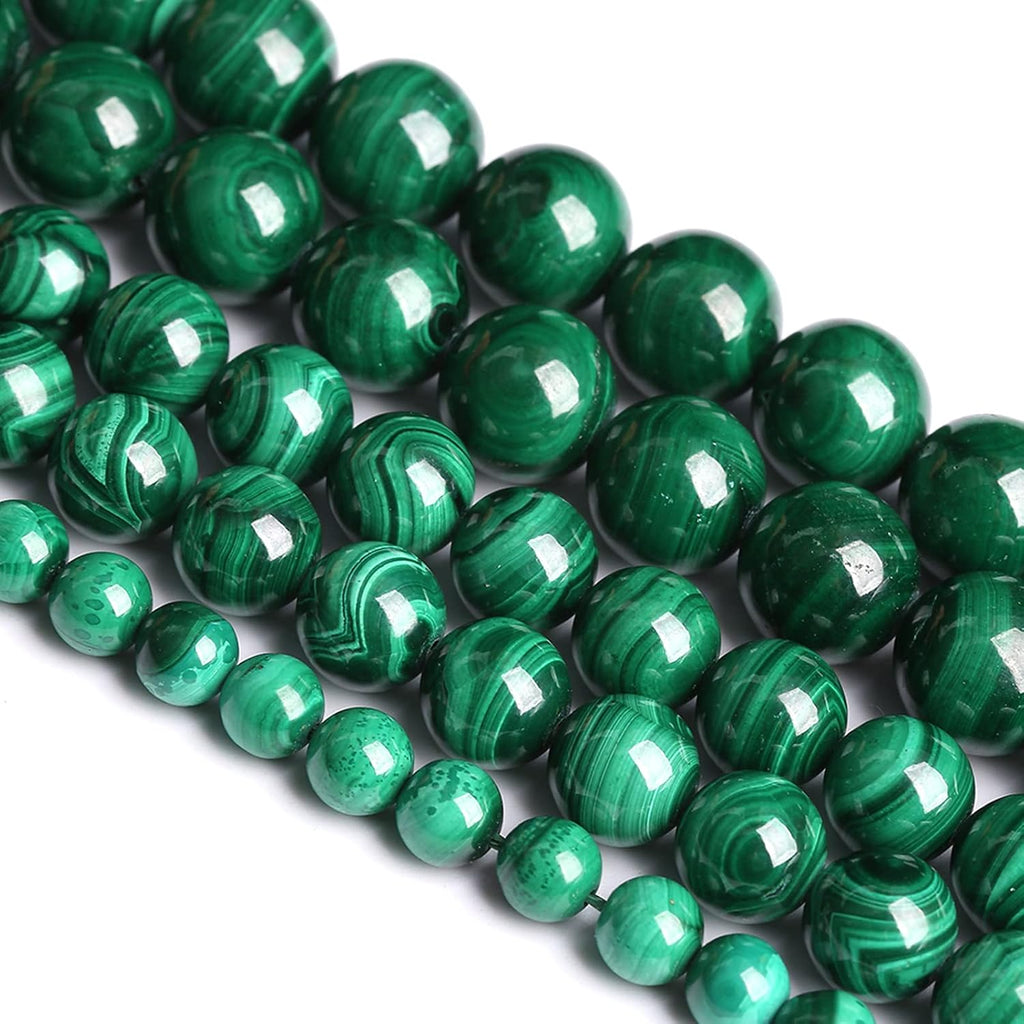 6MM 31PCS Natural Stone Green Malachite 3A Grade Gemstone Loose Beads for Jewelry Making DIY Bracelet