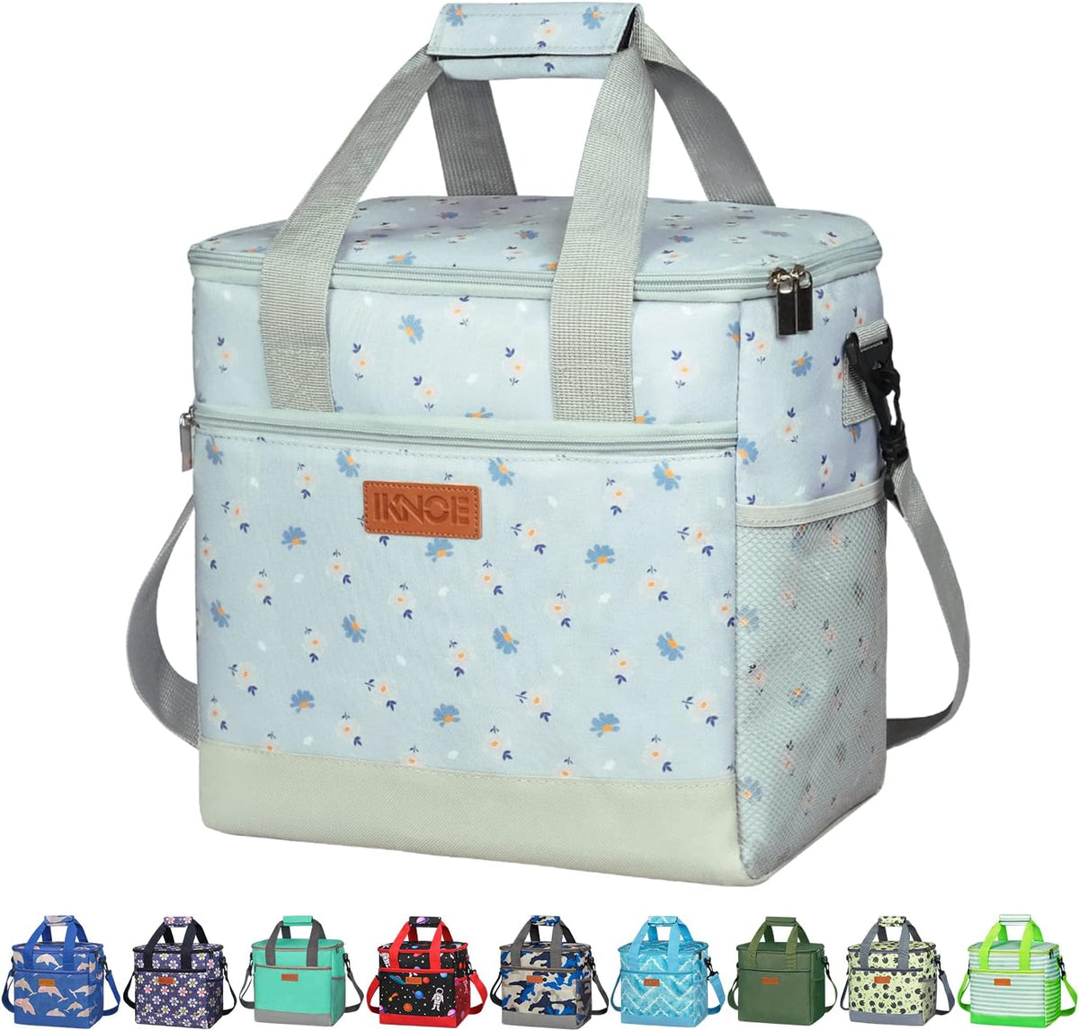 IKNOE 15L 24-Can Insulated Cooler Bag, Leak-Resistant Lunch Tote for Work