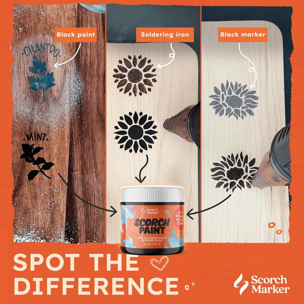 Scorch Marker Scorch Paint, Heat Activated Wood Burning Paint, 2 fl oz