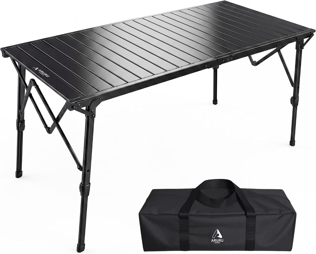 Folding Camping Table, Portable Aluminum Adjustable Height