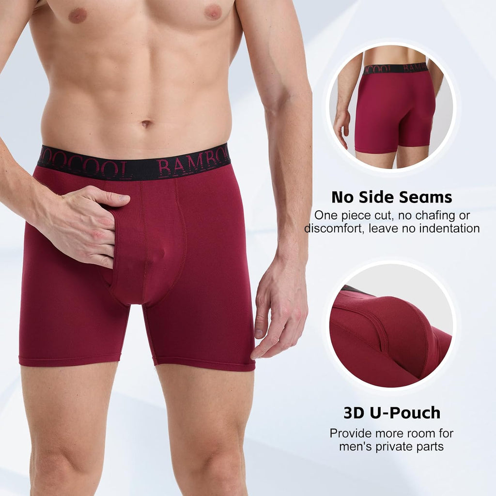 BAMBOO COOL Ultra Soft & breathable Mens Underwear Boxer Briefs Pack