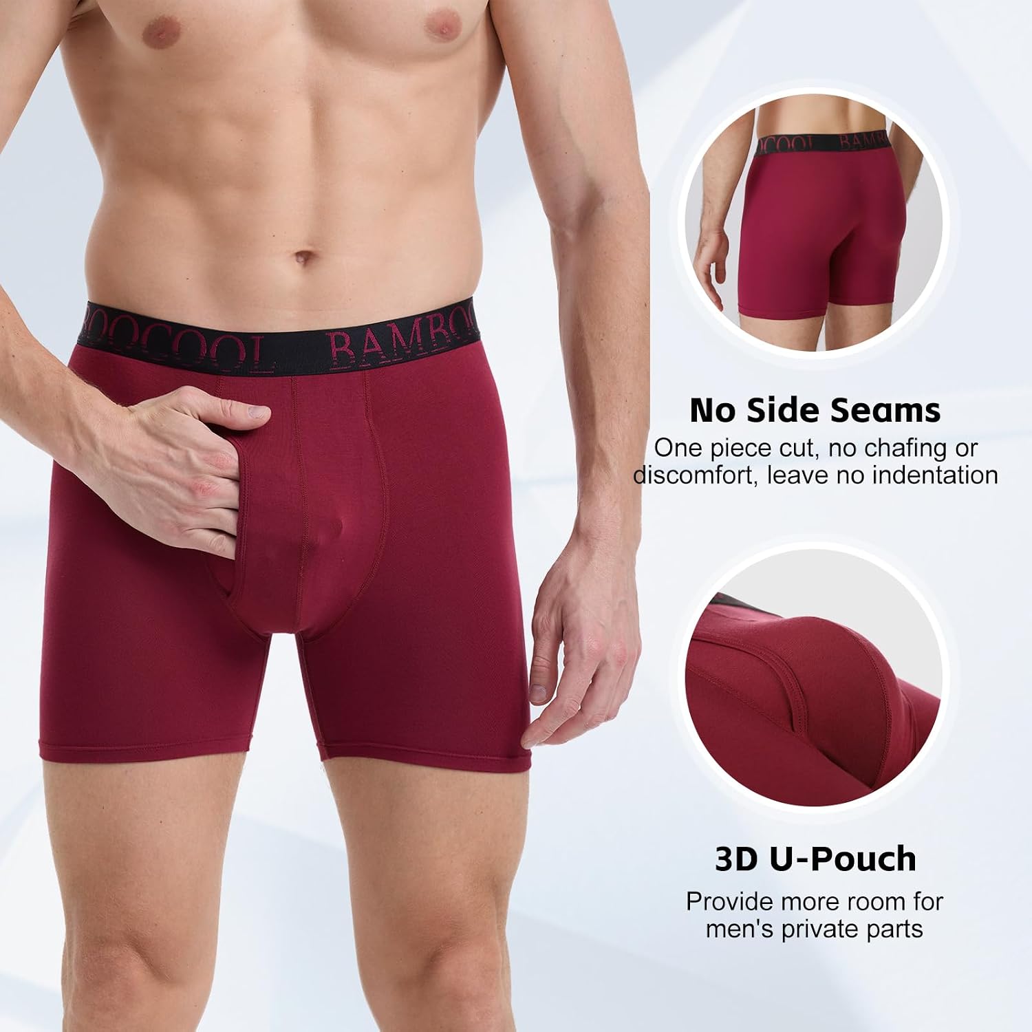 BAMBOO COOL Ultra Soft & breathable Mens Underwear Boxer Briefs Pack