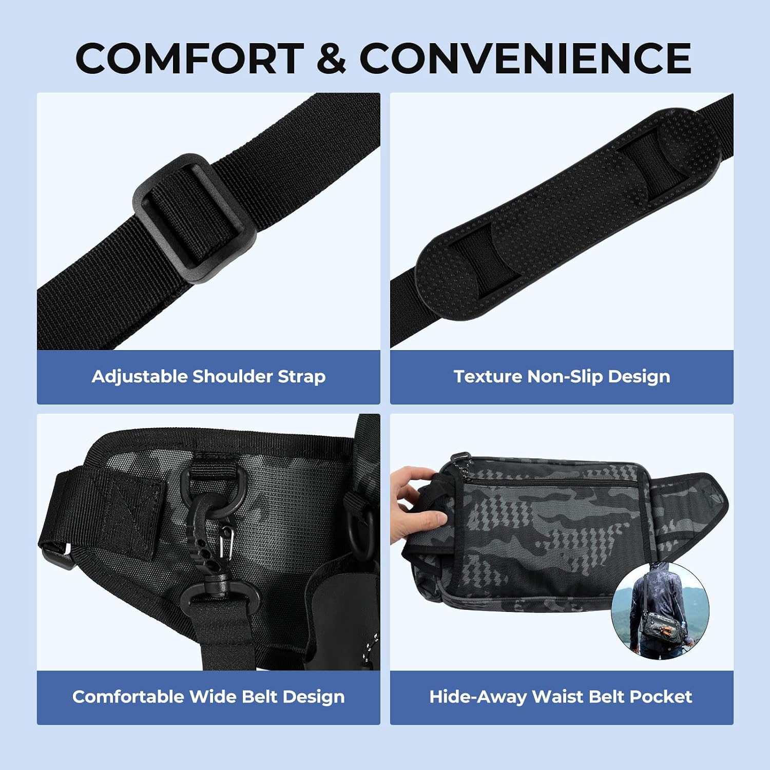 KastKing BaitSpace Waist Bag, Fishing Fanny Pack with Rod Holder
