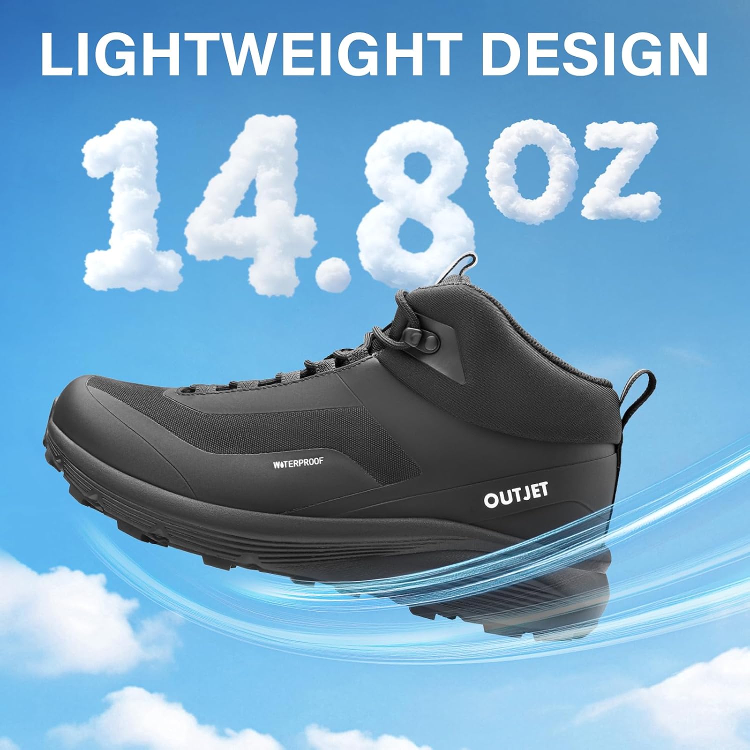 Men's Waterproof Hiking Boots Lightweight Comfortable Outdoor Walking Trail Boots Shoes