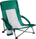 NEWBULIG Low Beach Chair, Folding Camping Chairs, Green