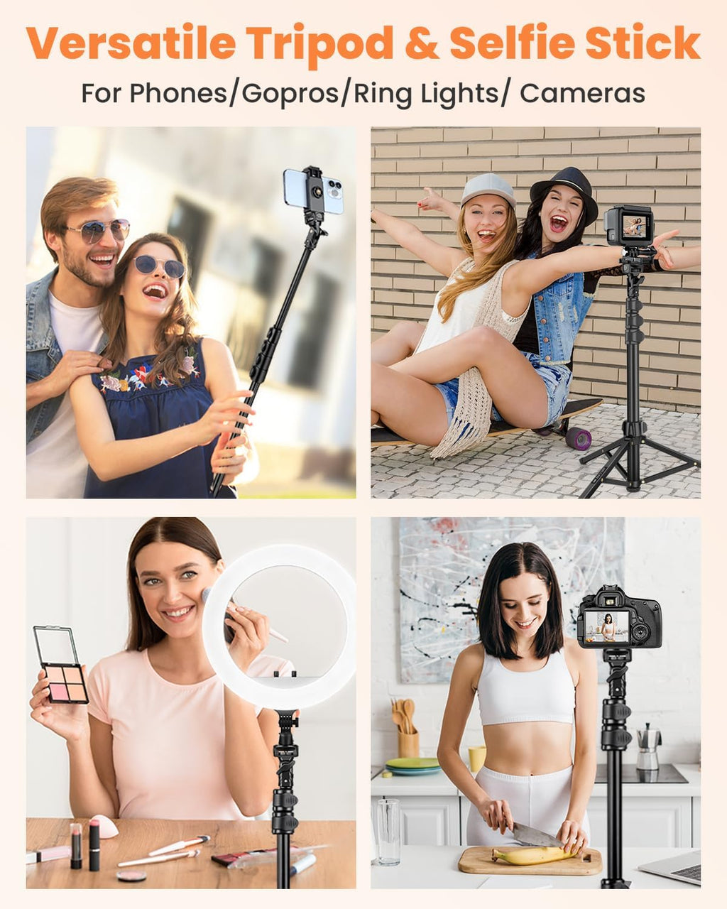 Victiv Phone Tripod, 85" Tall Tripod for iPhone with Remote & Phone Holder