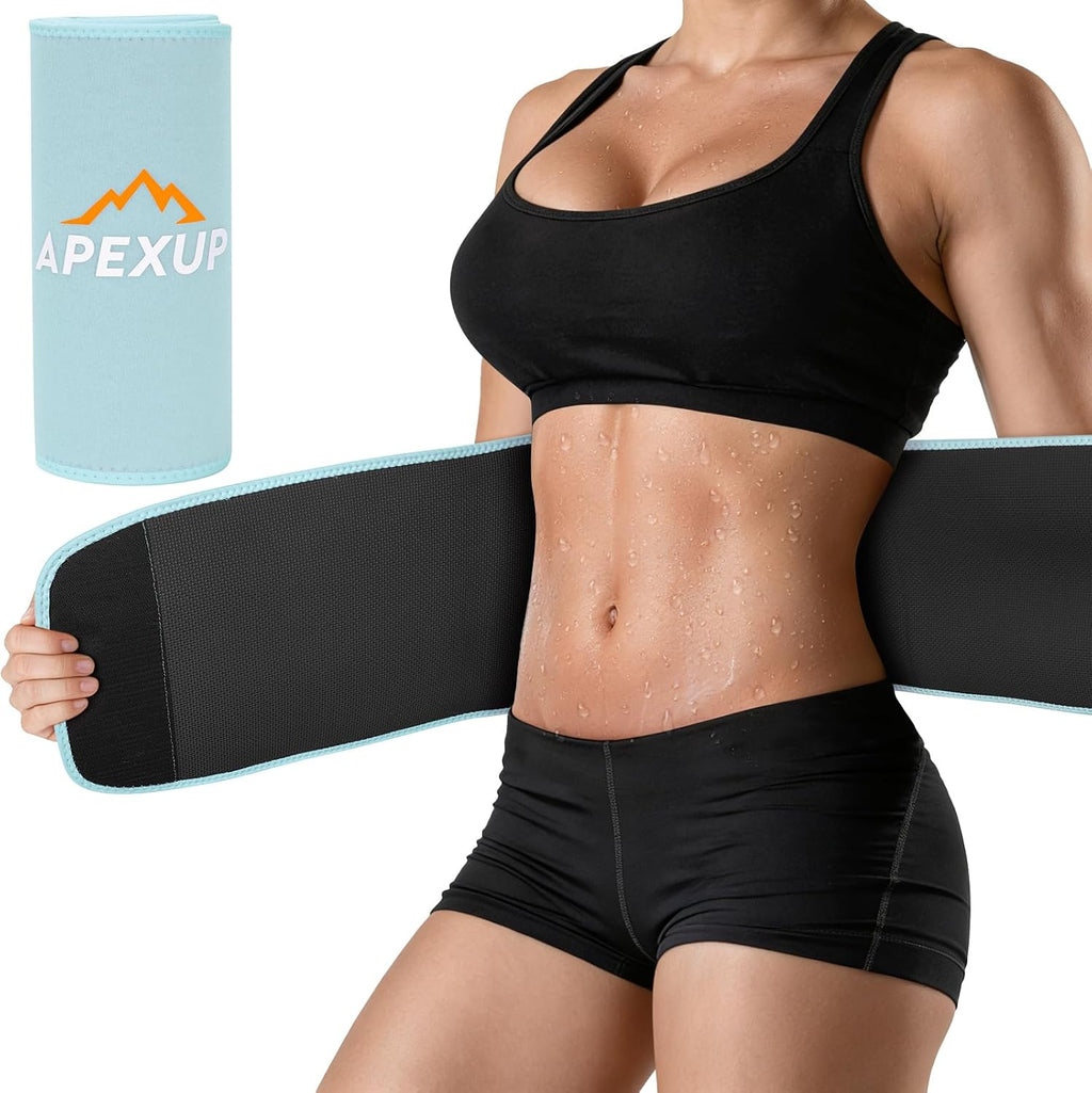 APEXUP Waist Trainer for Women Lower Belly Fat, Men Sweat Band, Stomach Wrap, Waist Trimmer with Removable Lumbar Support