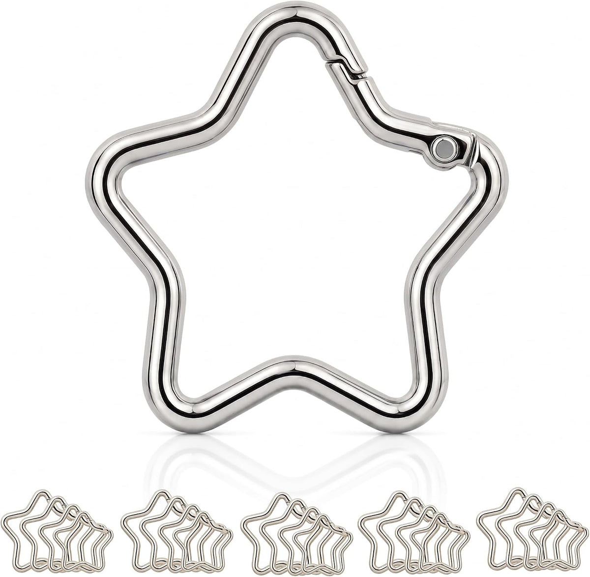 OVRUNS 20PCS Cute Carabiner Keychain Clip Key Ring Snap Hook for Bag Charm