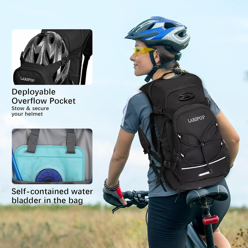LARIPOP 18L Hydration Backpack with 2L Leak-Proof Water Bladder for Hiking Cycling Running Men Women