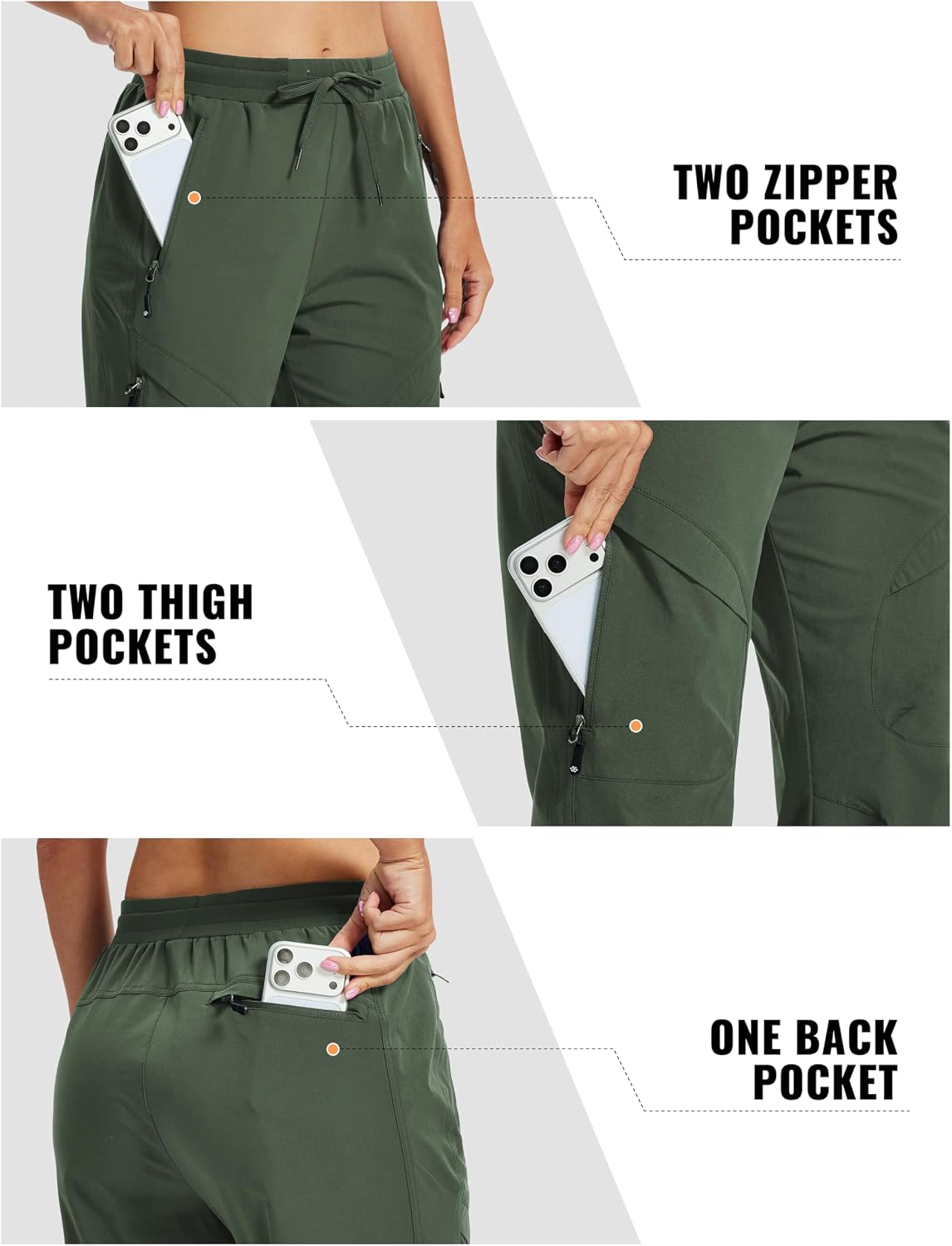 AIRIKE Women's Hiking Cargo Pants Lightweight Quick Dry Joggers Sweatpants Casual Work Travel Outdoor Pant with Pockets