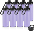 VEGOND 24oz Insulated Water Bottle with Straw Lid, Stainless Steel Metal Water Bottle with Straw & Wide Mouth Lid, Double Wall Vacuum Water Bottle for Hiking Camping, Lavender 8 Pack