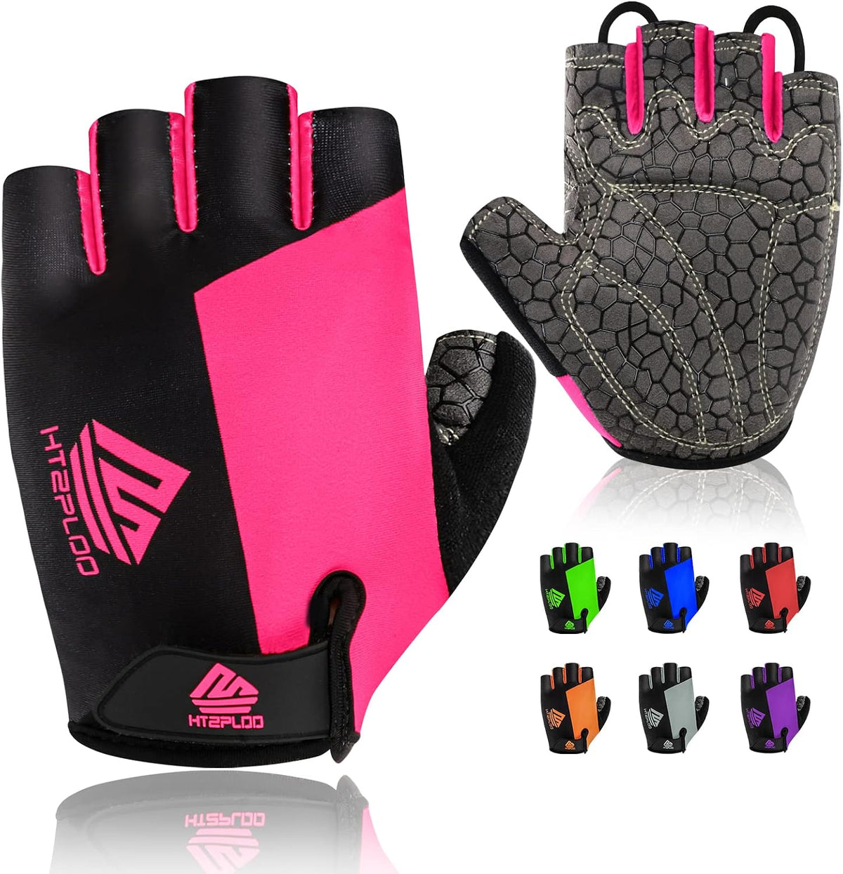 Bike Gloves Cycling Gloves Biking Gloves Bicycle Gloves for Men Women with Anti-Slip Shock-Absorbing Pad,Light Weight Half Finger Gloves for Cycling Workout Training Outdoor