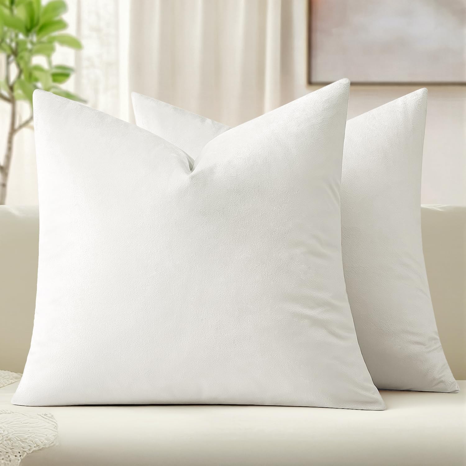 MIULEE Velvet Throw Pillow Covers 18x18 Inch Pack of 2 Dark Gold