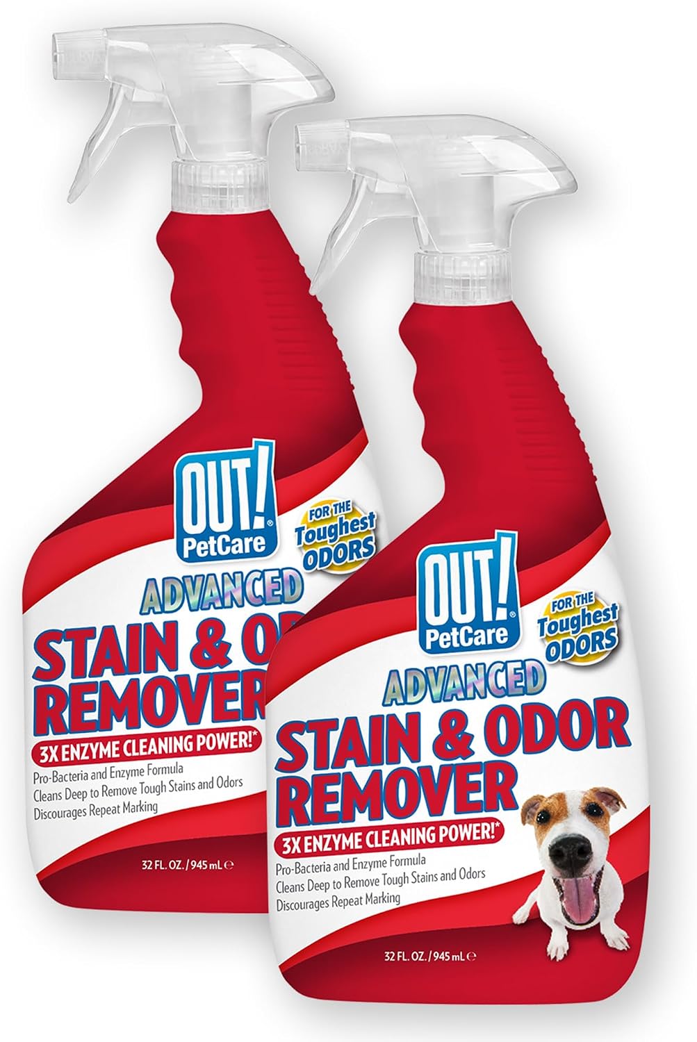 OUT! PetCare Pet Stain & Odor Remover, Carpet Cleaner, 32oz (2 Pack)