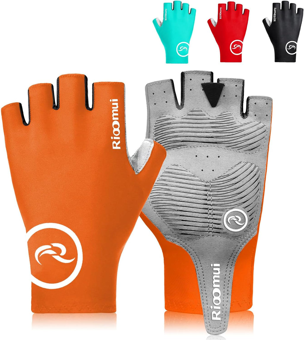 Bike Cycling Gloves for Men Women, 5mm Padded Half Finger Anti Slip