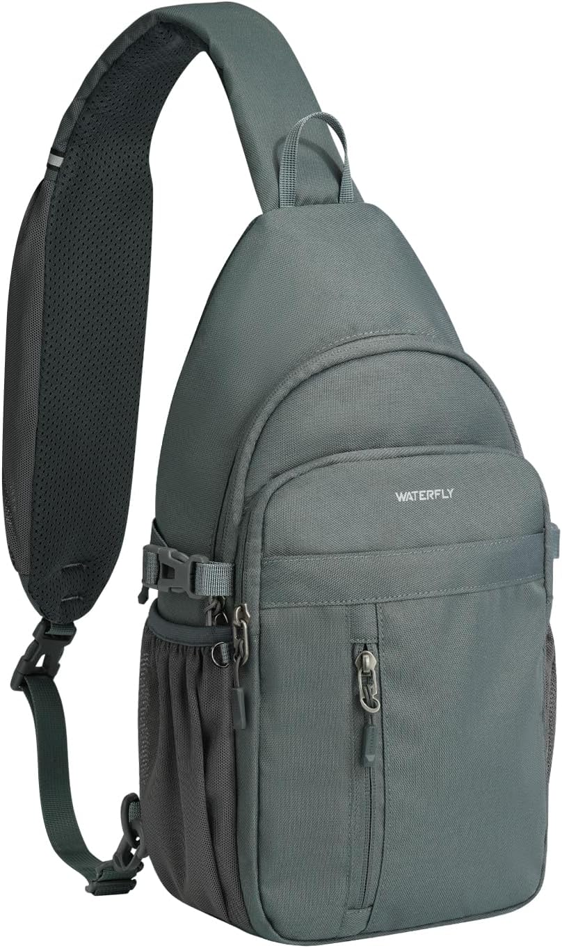 WATERFLY Small Crossbody Sling Bag: RFID Travel Hiking Daypack Man Woman