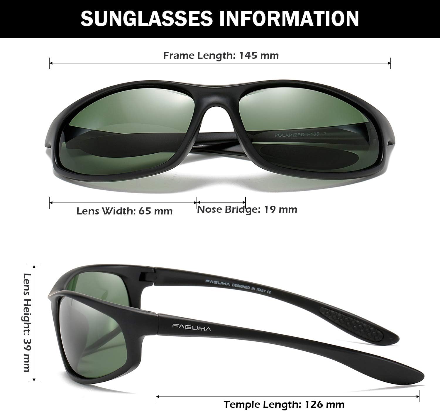 FAGUMA Polarized Sports Sunglasses For Men UV400 Protection