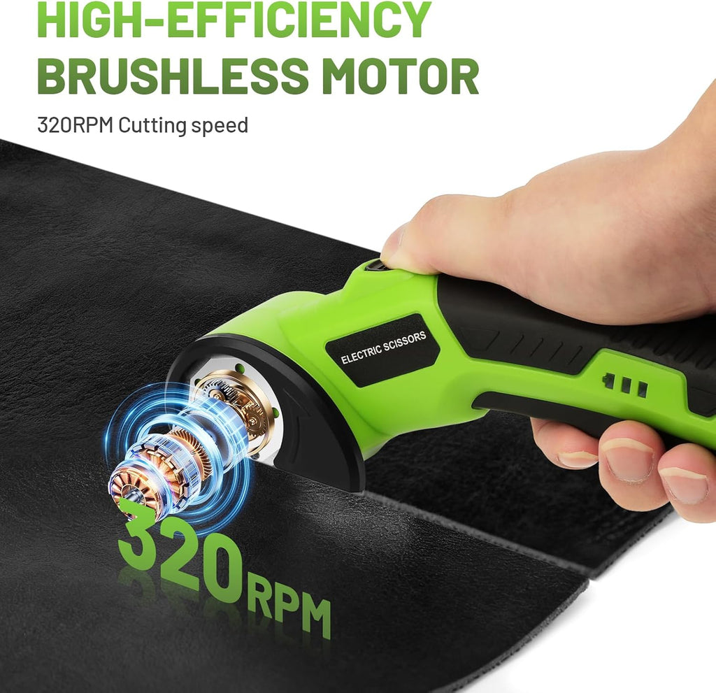 Cordless Electric Scissors, 4V Rechargeable Rotary Cardboard Cutter