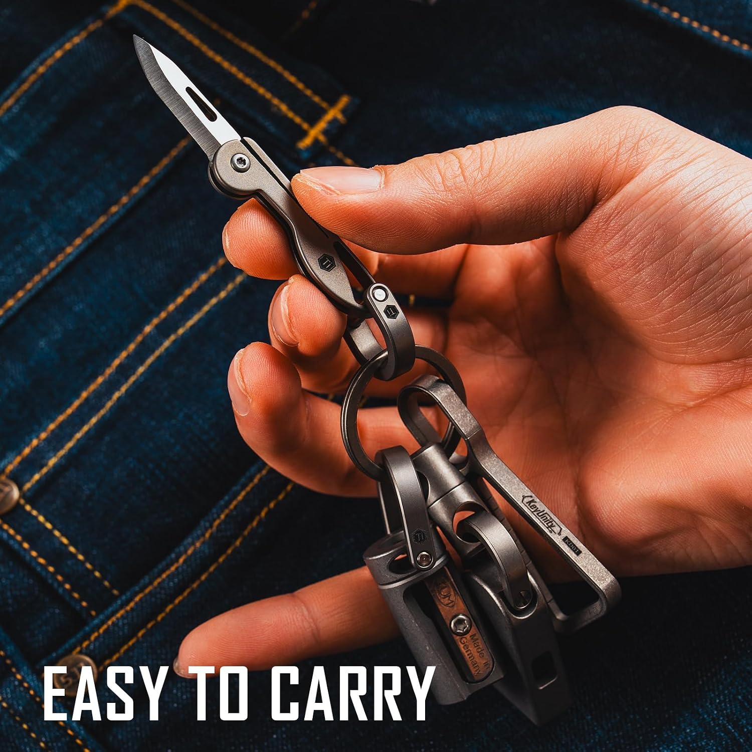 KeyUnity KK05 Titanium Mini Pocket Knife, 1.06-Inch Blade, Gray