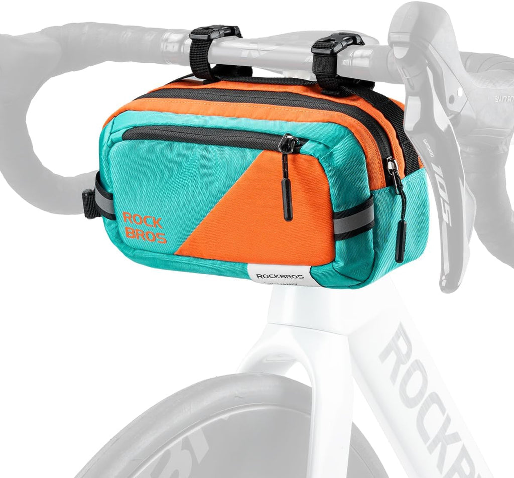 ROCKBROS Bike Handlebar Bag 2.5L 3-Strap Quick Release with Shoulder Strap
