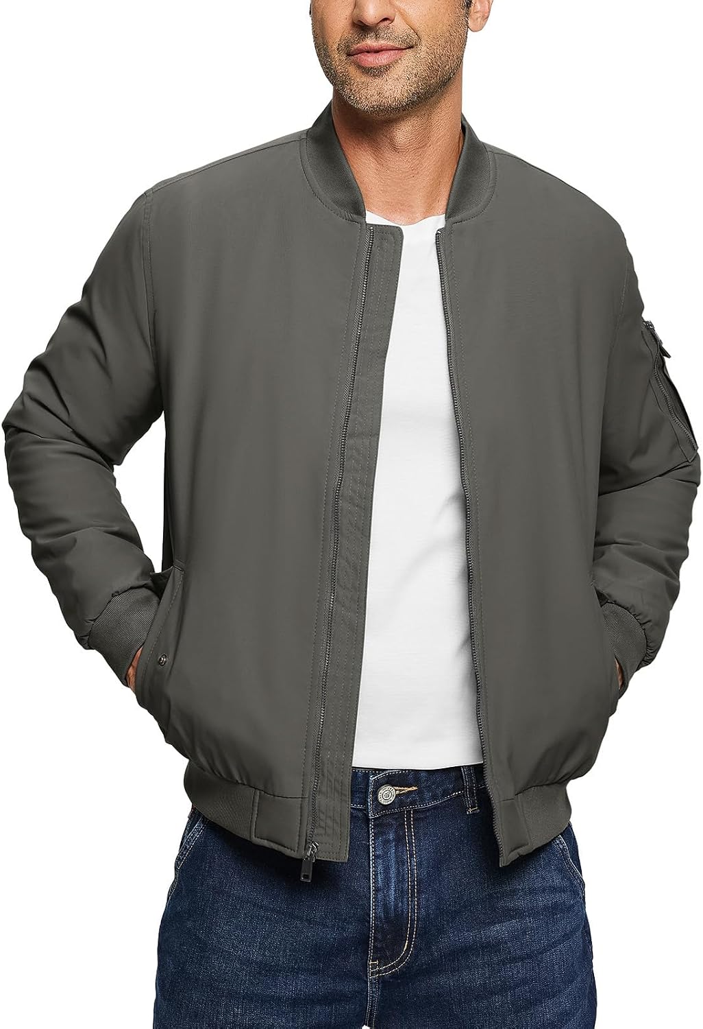 TBMPOY Men's Winter Bomber Jacket Fall Casual Windbreaker Softshell Jackets