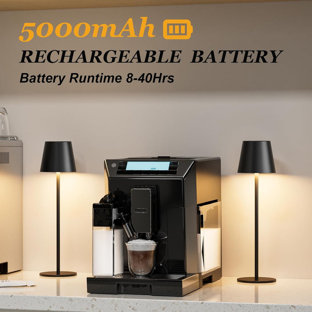 Kakanuo Rechargeable Table Lamp, Cordless Battery Operated Lamps, Black