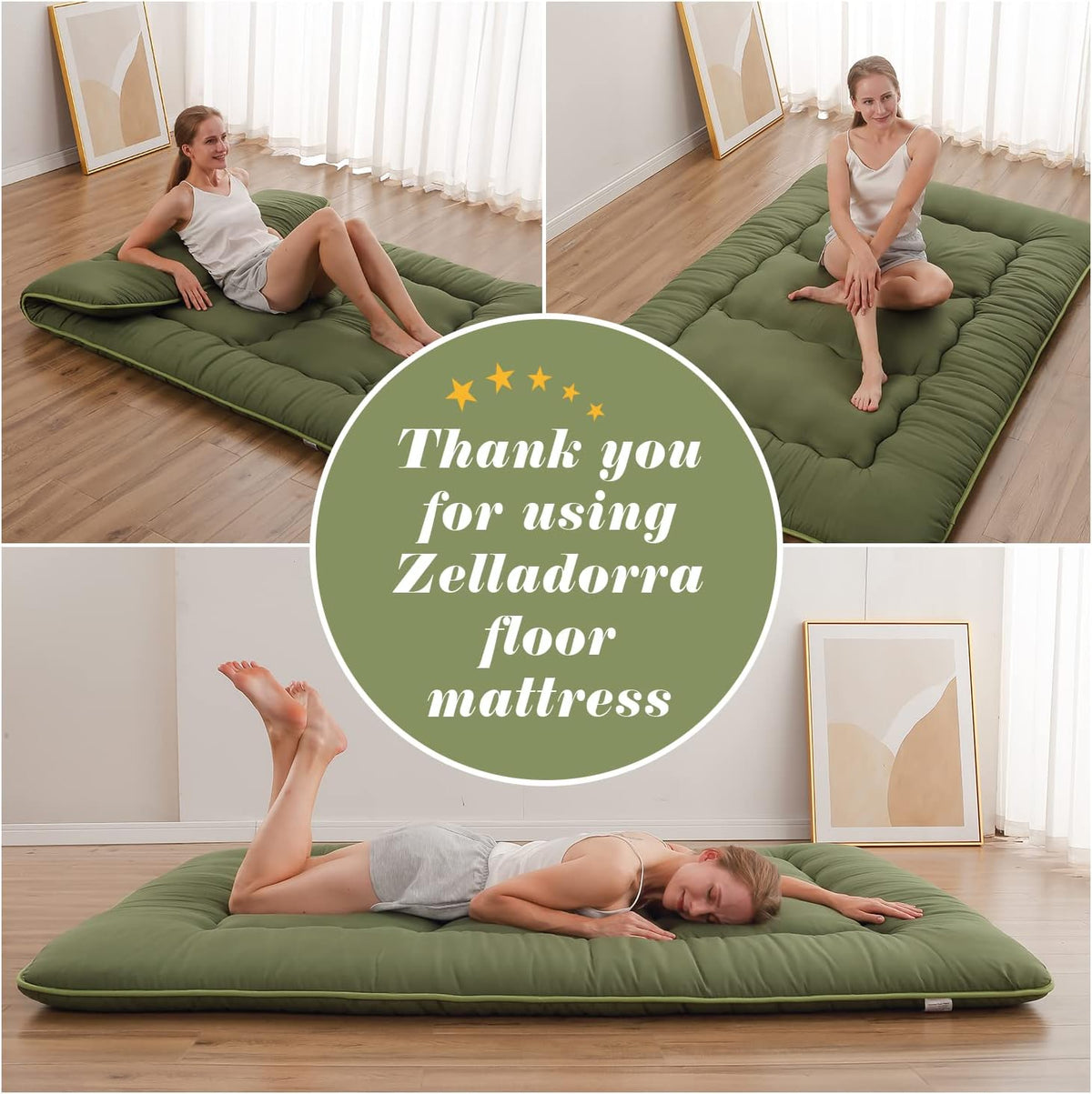 Zelladorra Japanese Floor Mattress, Futon Mattress