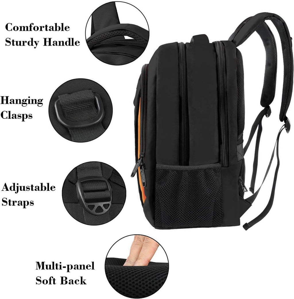 MATEIN OrangeTravel Backpack, Slim Sturdy 15.6 Inch Laptop Bag for College