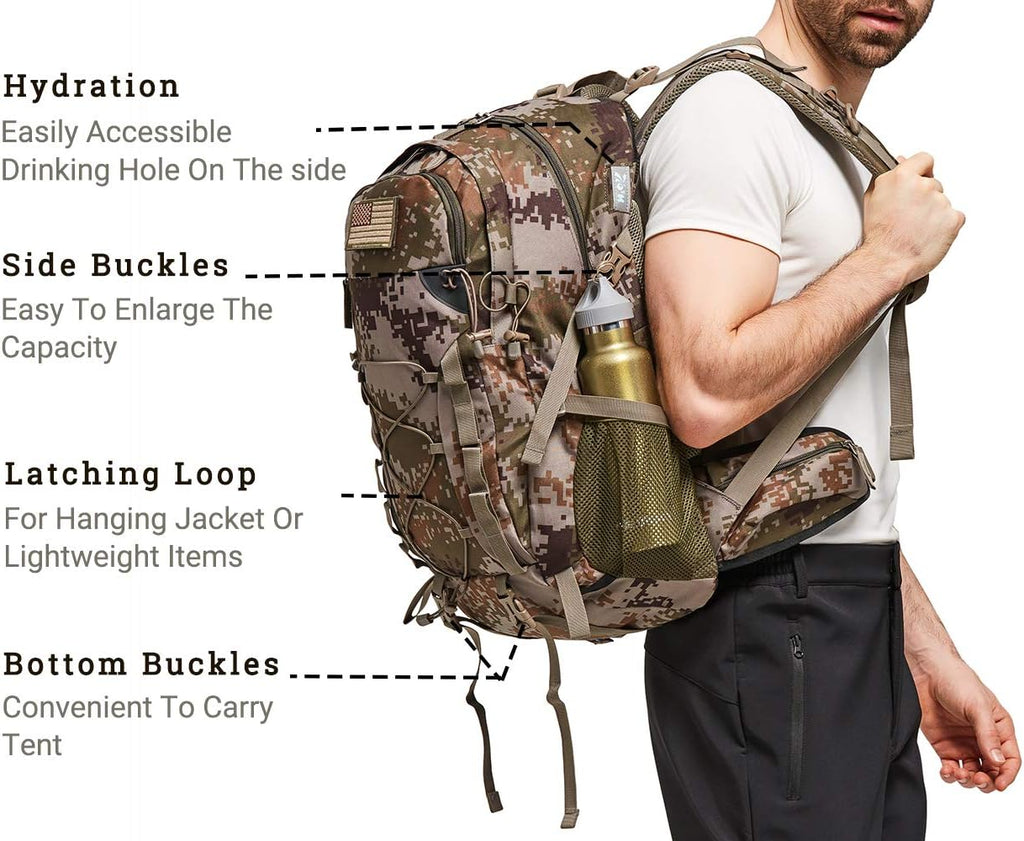 Diamond Candy 40L Hiking Backpack Waterproof Daypack for Men and Women