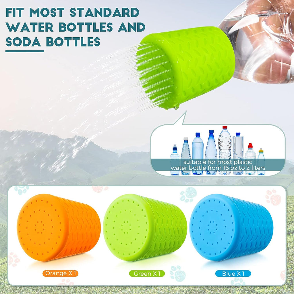 Remerry Bottle Shower Attachment for Dogs,Sky Blue, Light Green, Orange