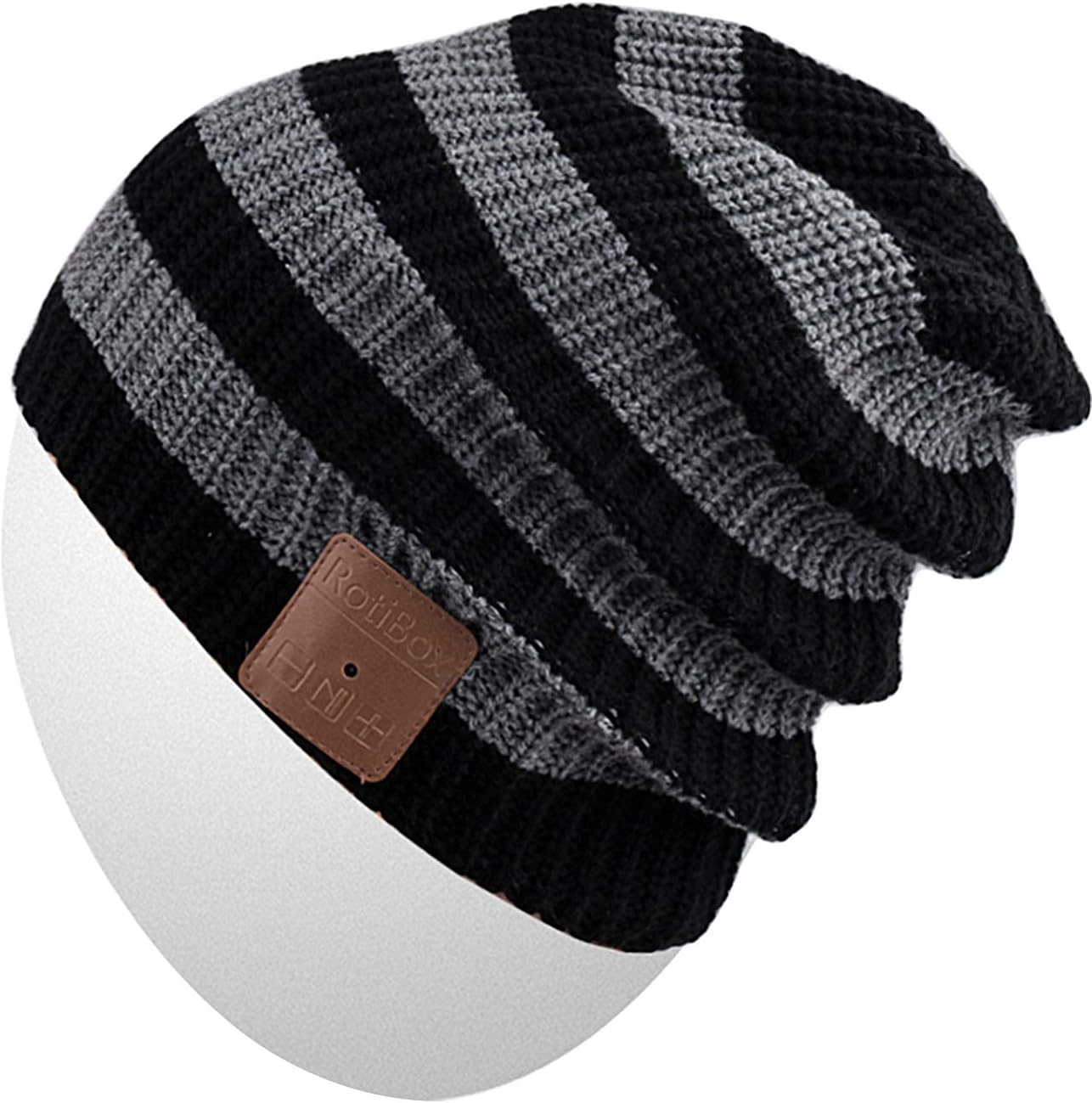 Rotibox Bluetooth Beanie Hat with Headphones for Outdoor Sports Xmas Gifts