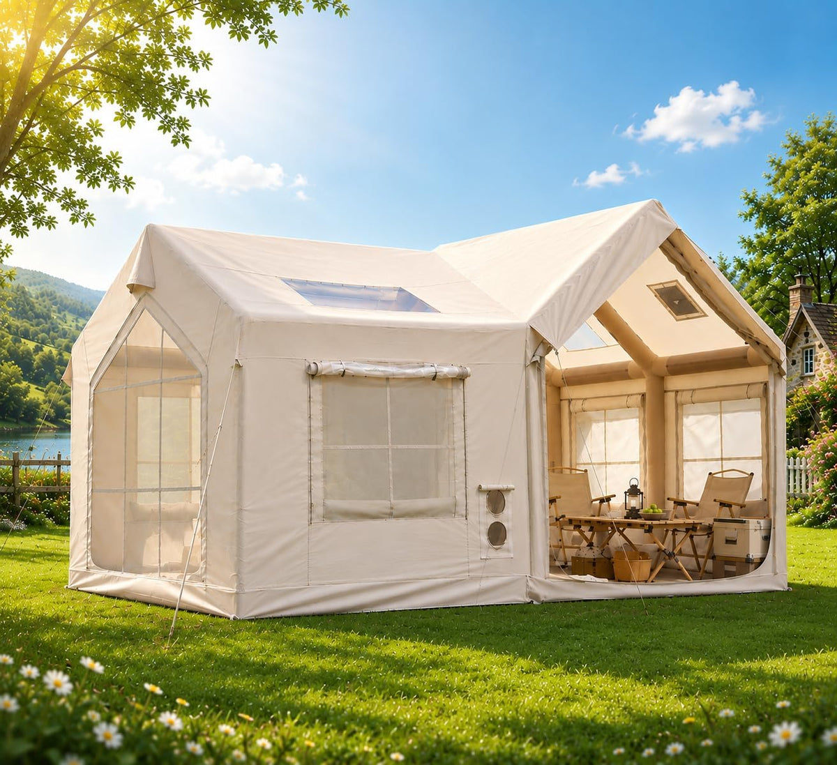 Inflatable Tents for Camping, Blow Up Tent with Stove Jack, Ytaoeo Hot Tent