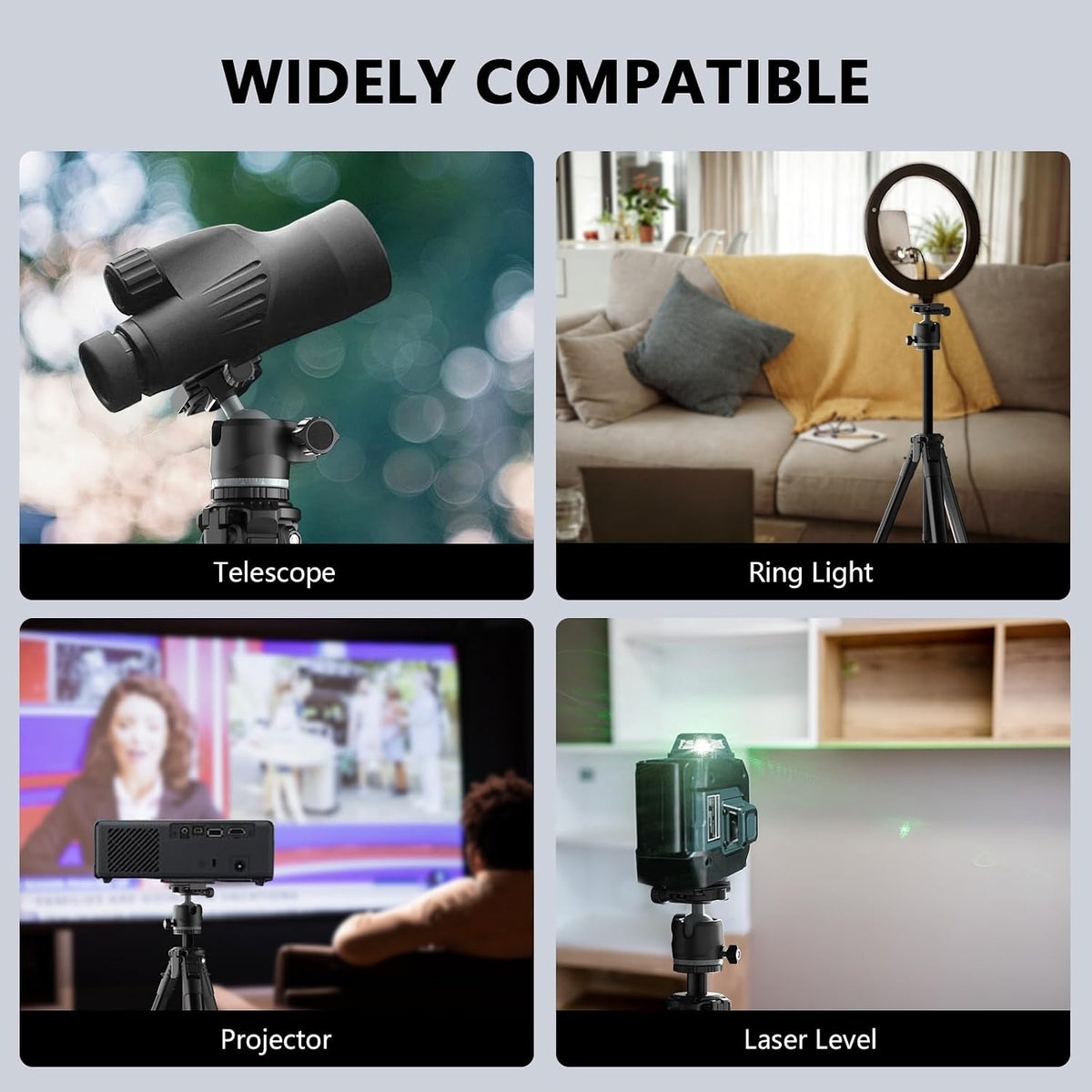 KINGJOY 72'' Camera Tripod Compact for Travel with 360° Ball Head